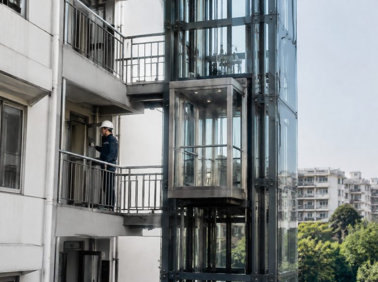 包头旧楼加建观光电梯